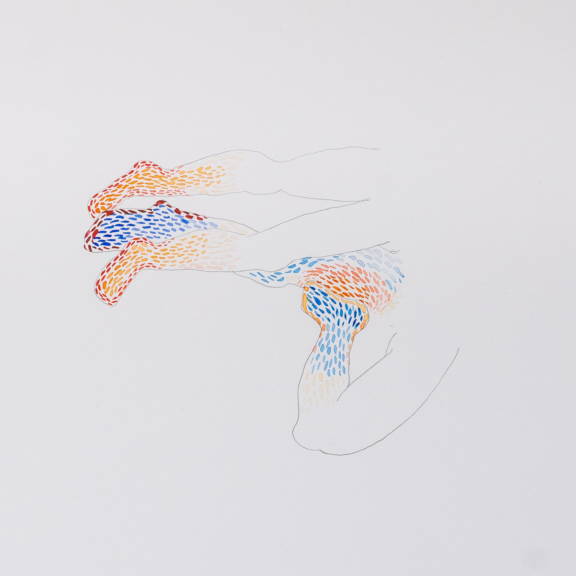 Miłość, akwarela, 18x18 cm, 2025Love, watercolour, 18x18 cm, 2025
