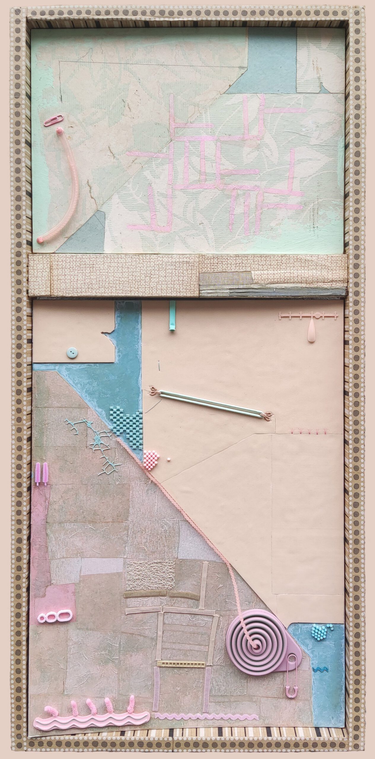 Sześć końców, technika własna, 49x100 cm, 2025