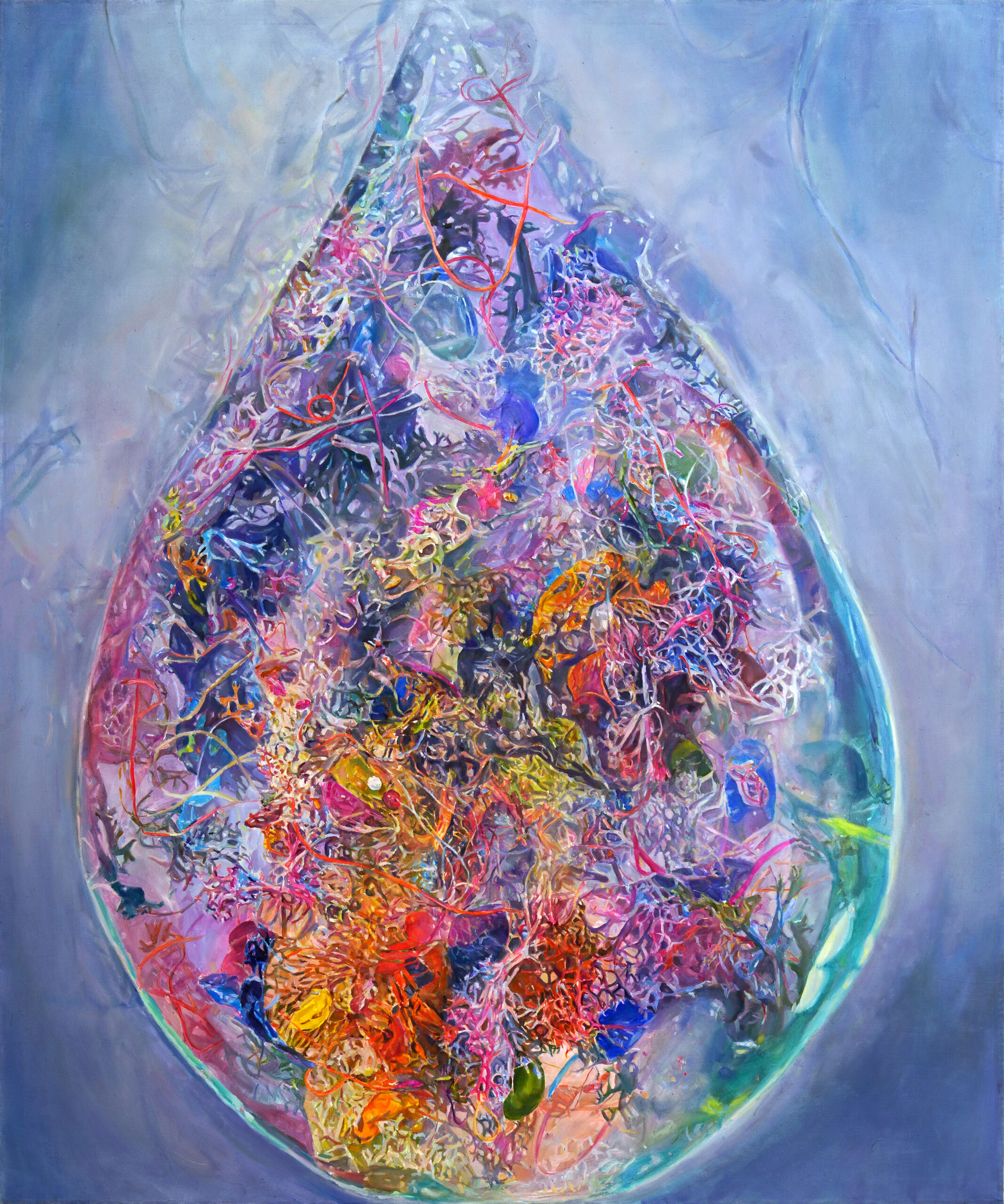 Dash. Łza, akryl, olej, kredki olejne, 180×150 cm, 2025Dash. Tear, Acrylic, Oil, Oil Pastels, 180×150 cm, 2025