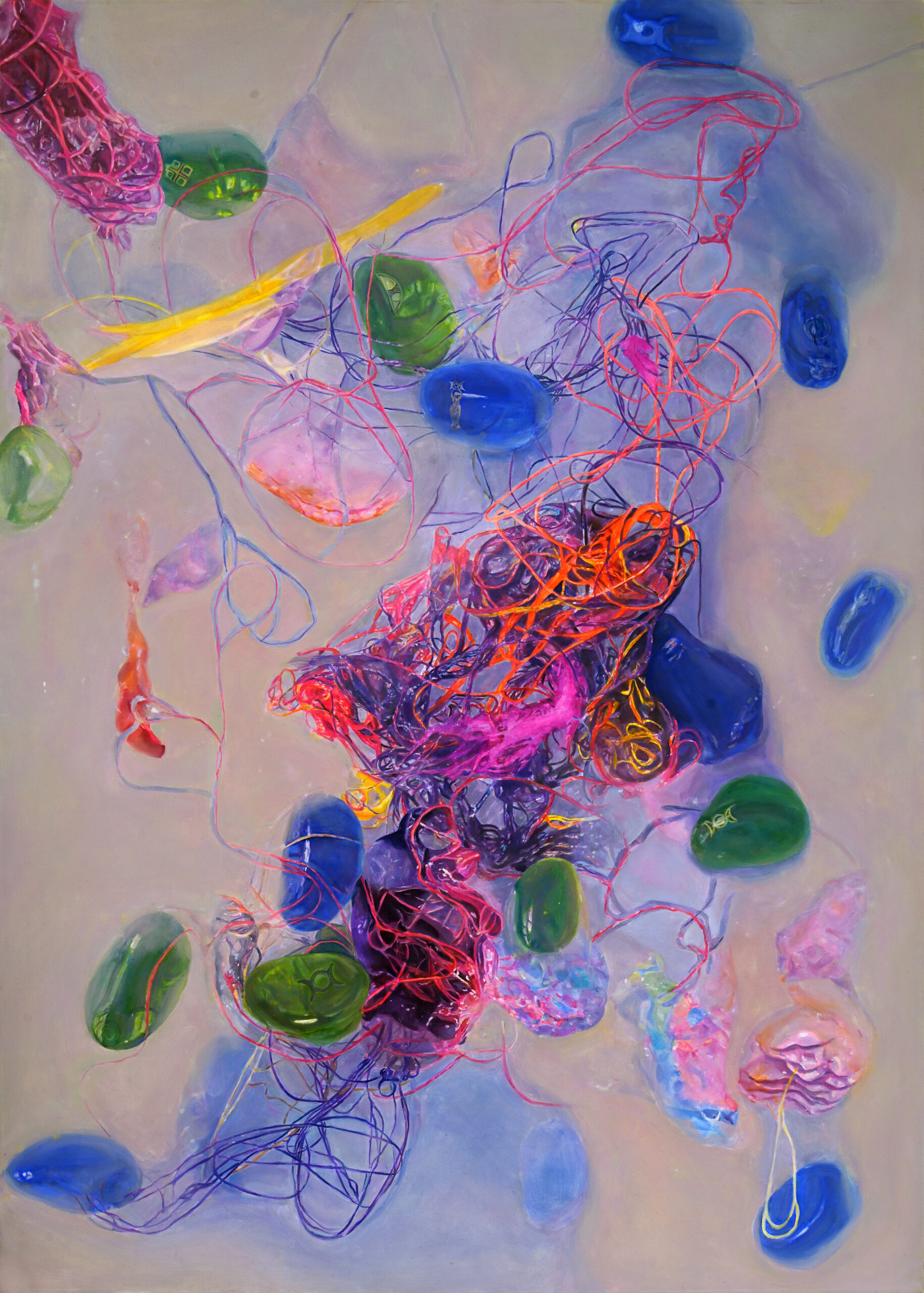 Plątające Tangling, akryl, olej, płótno, 210×150 cm, 2025Tangling, Acrylic, Oil, Canvas, 210×150 cm, 2025