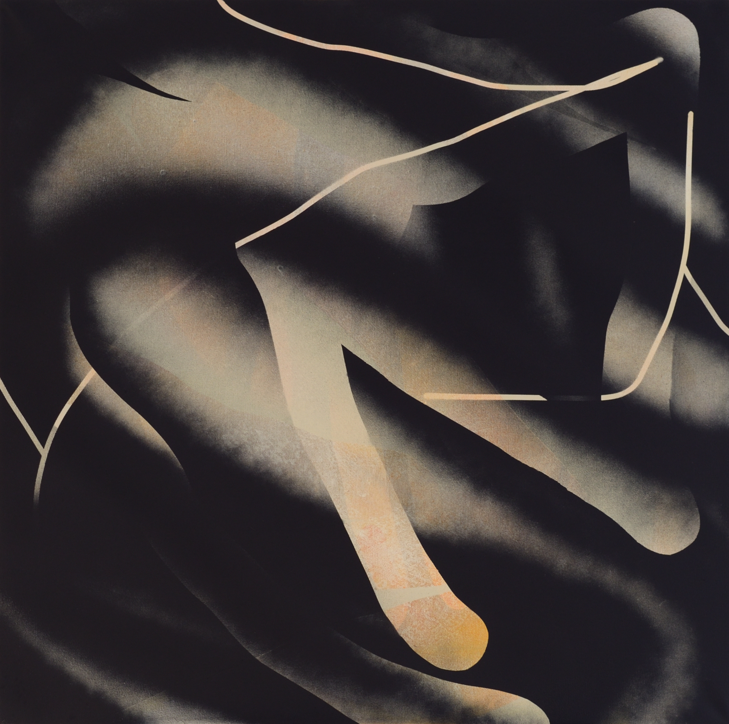 Bez tytułu 177, akryl i spray na płótnie, 70x70 cm, 2025